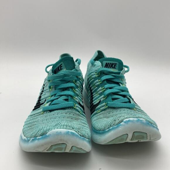 Womens Size 6.5 Nike Free RN Flyknit Hyper Turquoise Running Athletic Sneakers - Picture 2 of 8